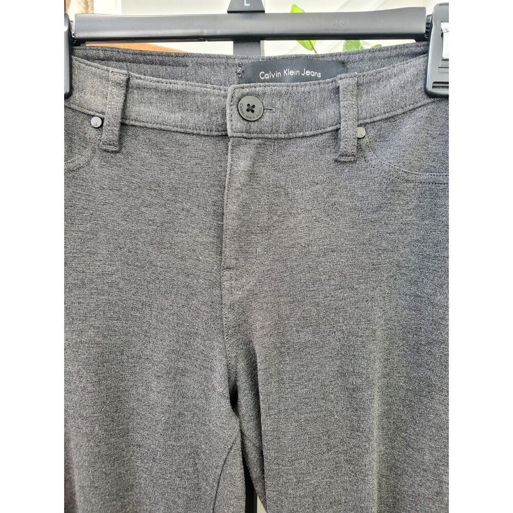 Calvin Klein Jeans Women's Gray Rayon Pull On Mid Rise Skinny Fit Dress Pant 8